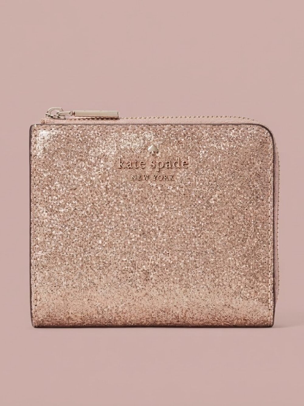 NWT Kate Spade Gold Glitter Mini Wallet